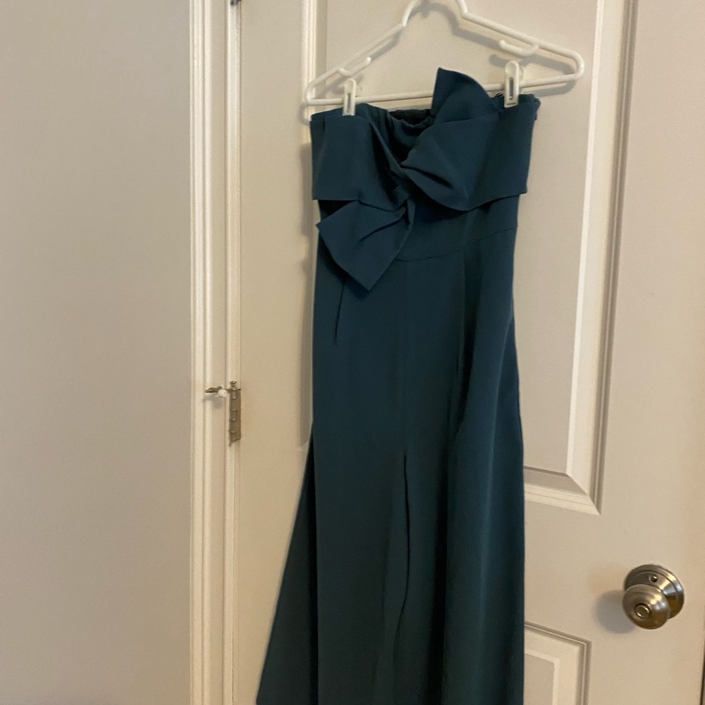 Anthropologie strapless wide leg jumpsuit